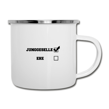 Junggesellenabschied Emaille Tasse - Junggesellenabschied Junggeselle und Ehe