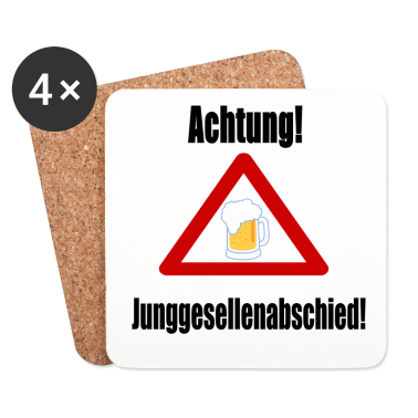 Junggesellenabschied Untersetzer - Achtung! Junggesellenabschied!