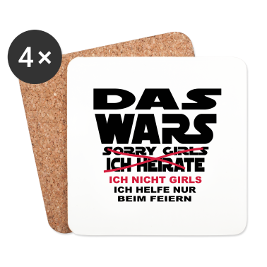 Junggesellenabschied Untersetzer - Junggesellenabschied das wars ich heirate ... ich