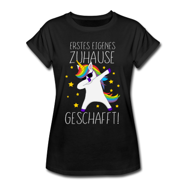 Einzug T-Shirt - Einzug Bauherrin eigene Wohnung Damen Einhorn