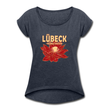 Einzug T-Shirt - Lübeck Heimathafen mit roter Blüte