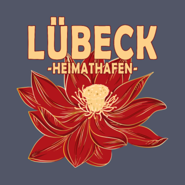 Motiv Lübeck Heimathafen mit roter Blüte