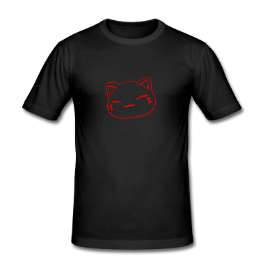 Einzug T-Shirt - Nemuri Neko, Schlafende Katze, rot