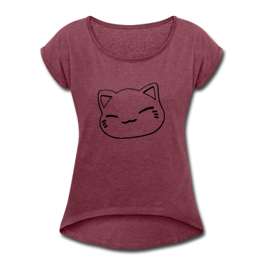 Einzug T-Shirt - Nemuri Neko, Schlafende Katze, schwarz