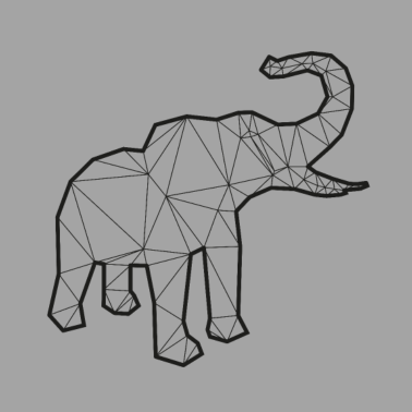 Motiv Elefant 3D Kontur