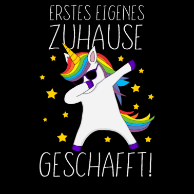 Motiv Einzug Bauherrin eigene Wohnung Damen Einhorn