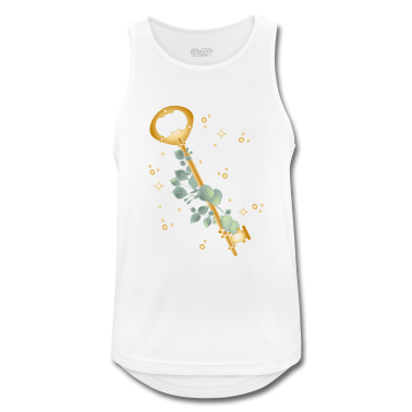 Einzug Tank Top - Zauberhafter goldfarbener Schlüssel mit Eukalyptus