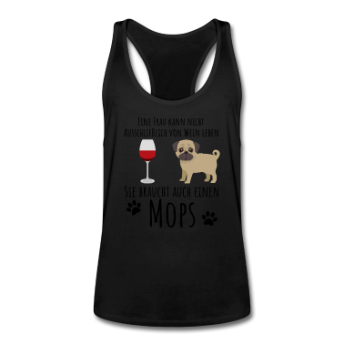 Einzug Tank Top - Mops-Motiv für Wein-Liebhaber