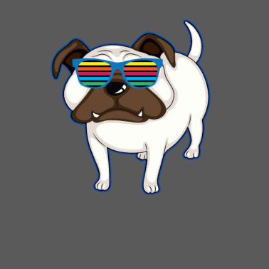 Motiv Hunde Mops Shirt - PUG GLASSES