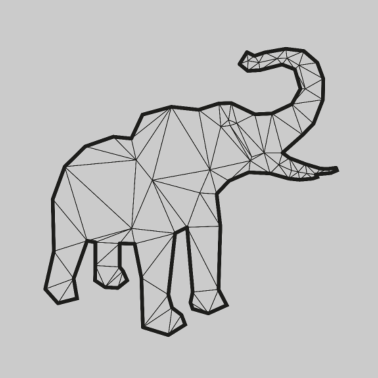 Motiv Elefant 3D Kontur
