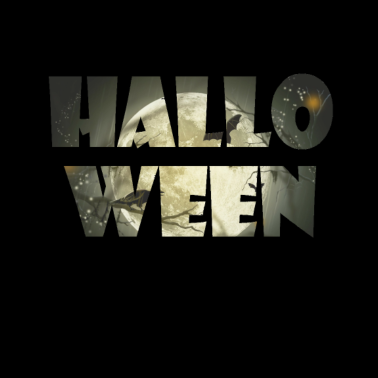 Motiv Halloween Schriftzug gruseliger Mond