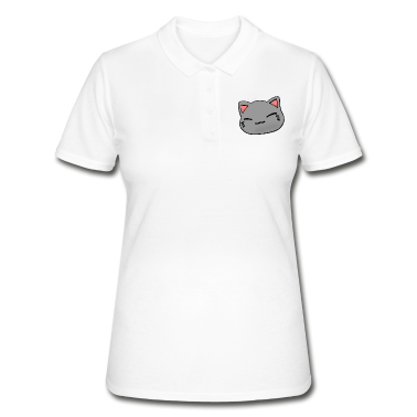 Einzug Poloshirt - Nemuri Neko, Schlafende Katze, grau