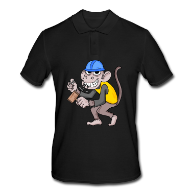 Einzug Poloshirt - Bauherr Hausbauer Hausbau Affe Geschenk