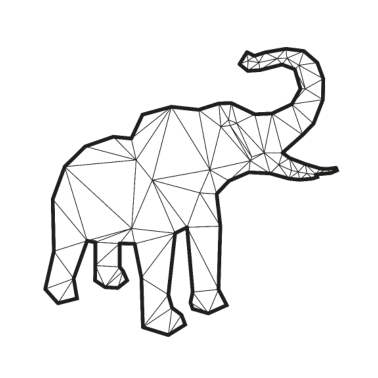 Motiv Elefant 3D Kontur