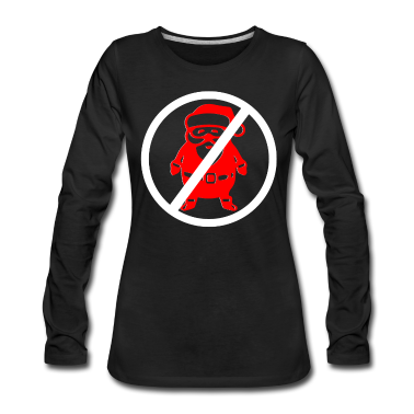 Einzug Langarmshirt - Weihnachten Weihnachtsmann Lustig Verboten Schild