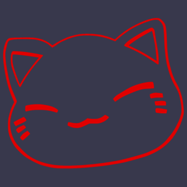 Motiv Nemuri Neko, Schlafende Katze, rot
