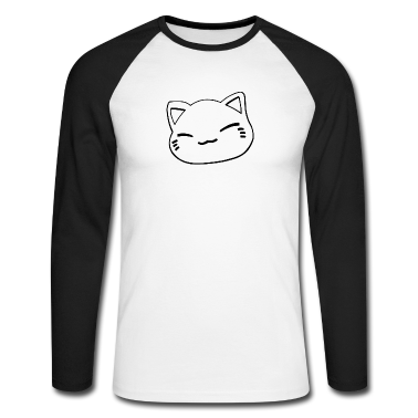 Einzug Langarmshirt - Nemuri Neko, Schlafende Katze, schwarz