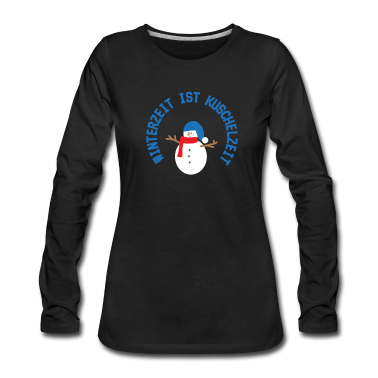 Einzug Langarmshirt - Winterzeit ist Kuschelzeit - Schneemann mit Mütze