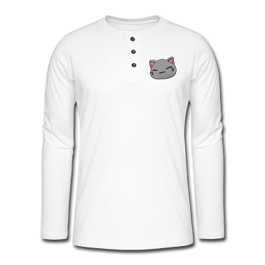 Einzug Langarmshirt - Nemuri Neko, Schlafende Katze, grau