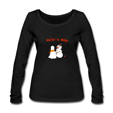 Einzug Langarmshirt - Schneemann baut einen Schneemann - Winterdesign