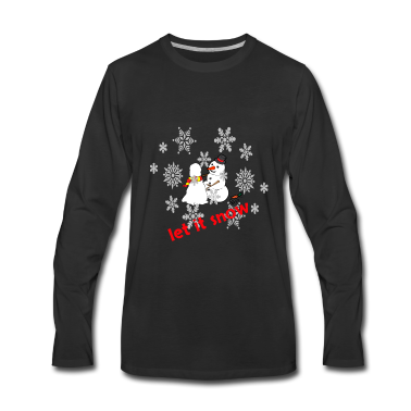 Einzug Langarmshirt - Schneemann baut einen Schneemann - es schneit