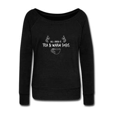 Einzug Langarmshirt - Alles, was ich brauche, ist Tee und warme Socken