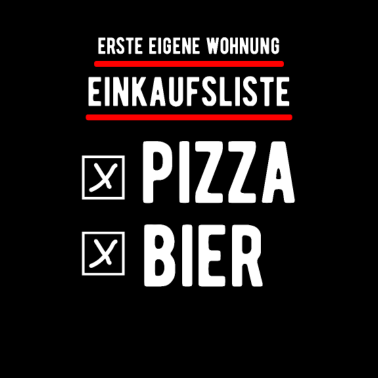 Motiv Eigene Wohnung Pizza und Bier Einweihungsgeschenk
