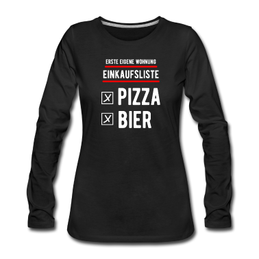 Einzug Langarmshirt - Eigene Wohnung Pizza und Bier Einweihungsgeschenk