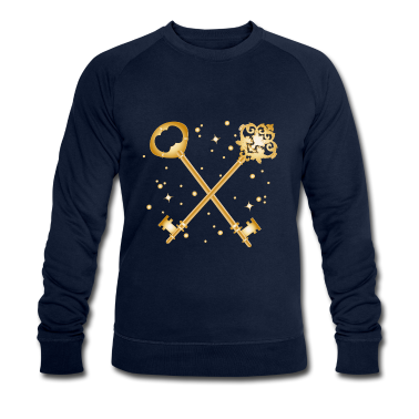 Einzug Pullover - zwei gekreuzte goldfarbene antike Schlüssel