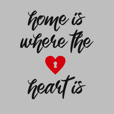 Motiv Home is where the heart is Spruch Herz Zuhause