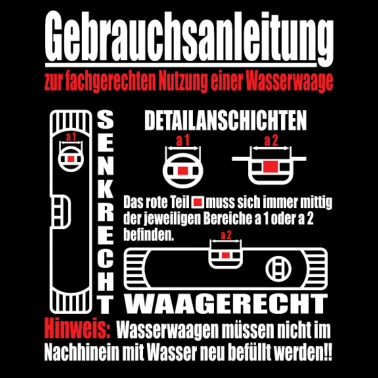 Motiv Wasserwaage Handwerk Handwerker Spruch Fun Motiv