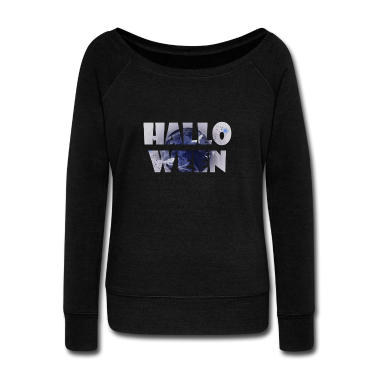 Einzug Pullover - Halloween Schriftzug Gruselmond