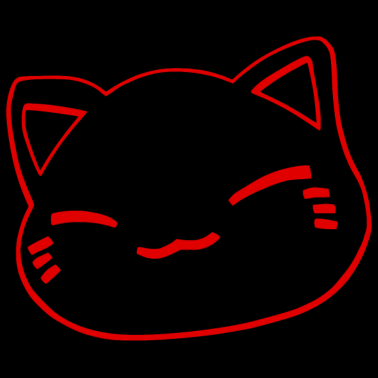 Motiv Nemuri Neko, Schlafende Katze, rot