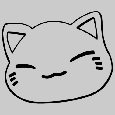 Motiv Nemuri Neko, Schlafende Katze, schwarz