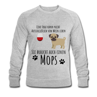 Einzug Pullover - Mops-Motiv für Wein-Liebhaber