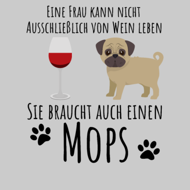 Motiv Mops-Motiv für Wein-Liebhaber