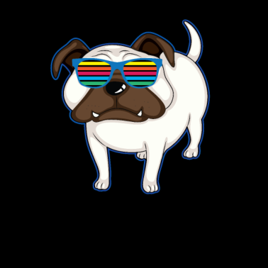 Motiv Hunde Mops Shirt - PUG GLASSES