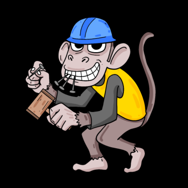 Motiv Bauherr Hausbauer Hausbau Affe Geschenk