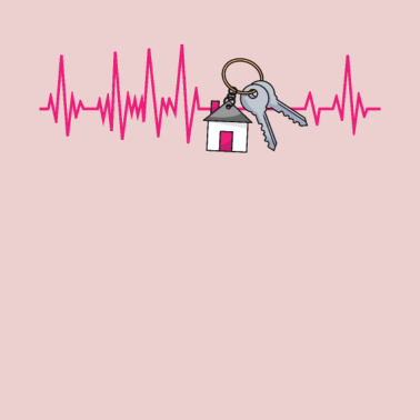 Motiv Bauherrin EKG Herzschlag Hausbau Richtfest