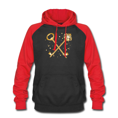 Einzug Hoodie - zwei gekreuzte goldfarbene antike Schlüssel
