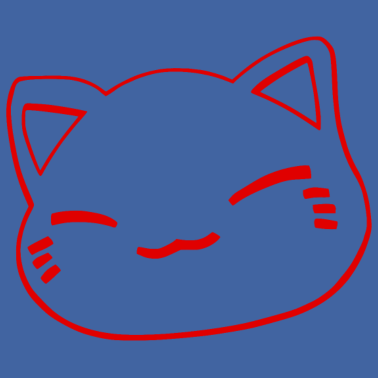 Motiv Nemuri Neko, Schlafende Katze, rot