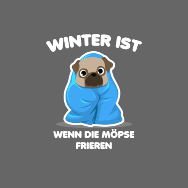 Motiv Winter ist wenn die Möpse frieren