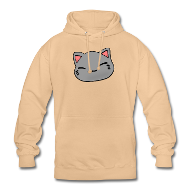Einzug Hoodie - Nemuri Neko, Schlafende Katze, grau