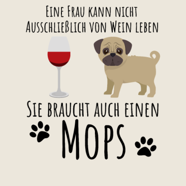 Motiv Mops-Motiv für Wein-Liebhaber