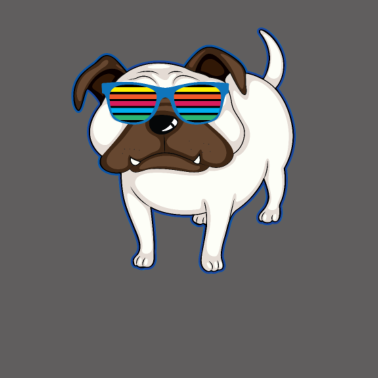 Motiv Hunde Mops Shirt - PUG GLASSES