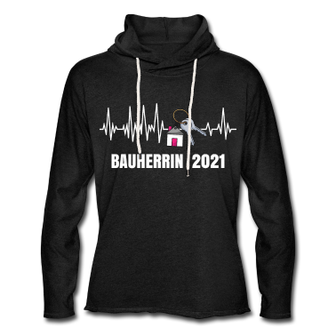 Einzug Hoodie - Bauherrin 2021 EKG Herzschlag Hausbau Geschenk