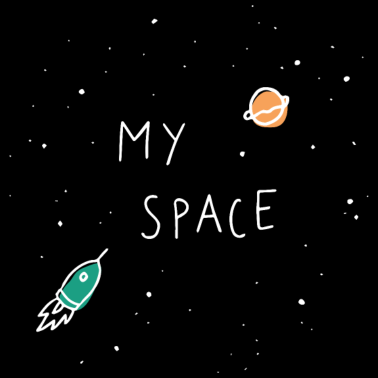 Motiv My Space, mein Platz | weiss | Einzug