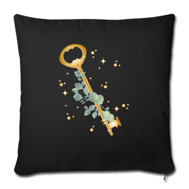 Einzug Kissenbezug - Zauberhafter goldfarbener Schlüssel mit Eukalyptus