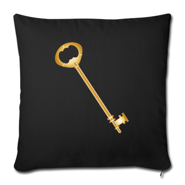 Einzug Kissenbezug - Zauberhafter goldfarbener antiker Schlüssel