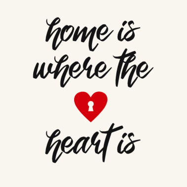 Motiv Home is where the heart is Spruch Herz Zuhause